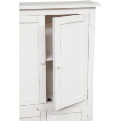BISCOTTINI Country-style Solid Lime Wood, Antiqued White Structure W68xDP25xH130 Cm Sized Small Cabinet. Made In Italy 7 BISCOTTINI Country-style Solid Lime Wood, Antiqued White Structure W68xDP25xH130 Cm Sized Small Cabinet. Made In Italy -Vonshef shop 19299887 4