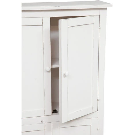 BISCOTTINI Country-style Solid Lime Wood, Antiqued White Structure W68xDP25xH130 Cm Sized Small Cabinet. Made In Italy 4 BISCOTTINI Country-style Solid Lime Wood, Antiqued White Structure W68xDP25xH130 Cm Sized Small Cabinet. Made In Italy - Image 4