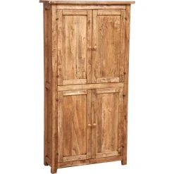 BISCOTTINI Country-style Solid Lime Wood, Natural Finish W68xDP25xH130 Cm Sized Small Cabinet. Made In Italy
