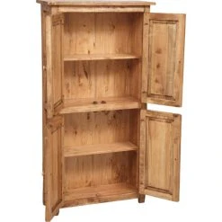 BISCOTTINI Country-style Solid Lime Wood, Natural Finish W68xDP25xH130 Cm Sized Small Cabinet. Made In Italy -Vonshef shop 19299888 3