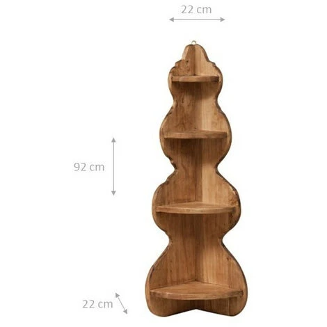 BISCOTTINI Solid Lime Wood Natural Finish W22xDP22xH90 Cm Made In Italy Sized Angled Shelf. 2 BISCOTTINI Solid Lime Wood Natural Finish W22xDP22xH90 Cm Made In Italy Sized Angled Shelf. - Image 2