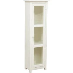 BISCOTTINI Country-style Solid Lime Wood, Antiqued White Finish Sized Display Case. Made In Italy