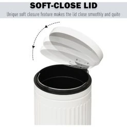 HOMCOM 5L Compact Bin Steel Body Inner Bucket Quiet-Close Lid W/ Pedal Handle 9 HOMCOM 5L Compact Bin Steel Body Inner Bucket Quiet-Close Lid W/ Pedal Handle -Vonshef shop 19397091 5