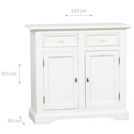 BISCOTTINI Country Style,solid Lime Wood Walnut Finish W110xDP45xH103 Cm Sized Sideboard. Made In Italy 2 BISCOTTINI Country Style,solid Lime Wood Walnut Finish W110xDP45xH103 Cm Sized Sideboard. Made In Italy - Image 2