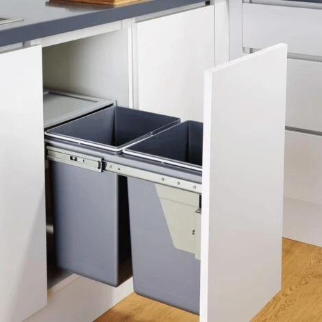 Charles Bentley Pull Out Kitchen Cupboard Bin 2 X 20L (40L Capacity) - Recycling 1 Charles Bentley Pull Out Kitchen Cupboard Bin 2 X 20L (40L Capacity) - Recycling