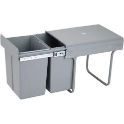 Charles Bentley Pull Out Kitchen Cupboard Bin 2 X 20L (40L Capacity) - Recycling 7 Charles Bentley Pull Out Kitchen Cupboard Bin 2 X 20L (40L Capacity) - Recycling -Vonshef shop 19953654 3
