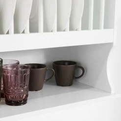 SoBuy Wall Mounted Kitchen Plate Cup Rack, Kitchen Wall Shelf, Kitchen Storage Rack Shelf KCR04-W -Vonshef shop 22406298 5