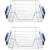 Livingandhome Set Of 2 Pull Out Wire Basket Kitchen Cabinet Larder Organizer Cupboard Drawer, 30CM