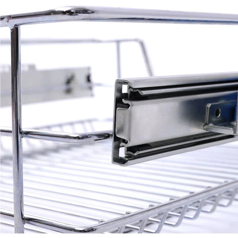 Livingandhome Set Of 2 Pull Out Wire Basket Kitchen Cabinet Larder Organizer Cupboard Drawer, 30CM 5 Livingandhome Set Of 2 Pull Out Wire Basket Kitchen Cabinet Larder Organizer Cupboard Drawer, 30CM - Image 5