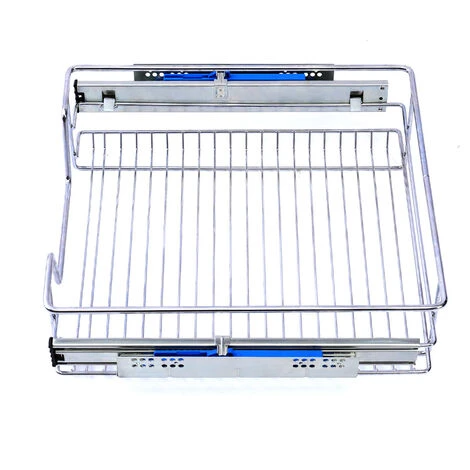Livingandhome Set Of 2 Pull Out Wire Basket Kitchen Cabinet Larder Organizer Cupboard Drawer, 60CM 4 Livingandhome Set Of 2 Pull Out Wire Basket Kitchen Cabinet Larder Organizer Cupboard Drawer, 60CM - Image 4