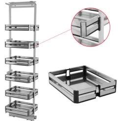 Livingandhome Larder Pull Out Wide Plate Basket Kitchen Cabinet Cupboard, Width 25CM 7 Livingandhome Larder Pull Out Wide Plate Basket Kitchen Cabinet Cupboard, Width 25CM -Vonshef shop 23562397 3
