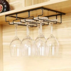 Livingandhome Kitchen Wine Rack Holder Wine Cup Hanging Storage Shelf