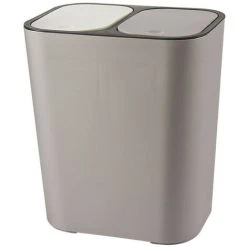Livingandhome 12L Dual Compartment Waste Bin With Push Button, Grey 8 Livingandhome 12L Dual Compartment Waste Bin With Push Button, Grey -Vonshef shop 23694522 4