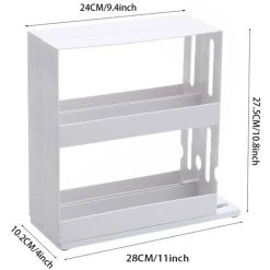 Livingandhome 2 Tier Rotating Spice Herb Rack Holder Kitchen Jar Pull-Out Organiser Storage -Vonshef shop 23694627 4