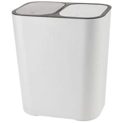 Livingandhome 12L Dual Compartment Waste Bin With Push Button, White 8 Livingandhome 12L Dual Compartment Waste Bin With Push Button, White -Vonshef shop 23694684 4