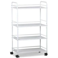 Yaheetech 4-Shelf Salon Trolley Cart, White