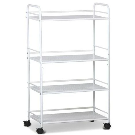 Yaheetech 4-Shelf Salon Trolley Cart, White 1 Yaheetech 4-Shelf Salon Trolley Cart, White
