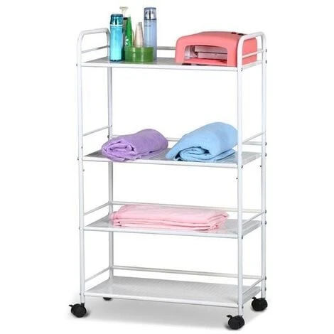 Yaheetech 4-Shelf Salon Trolley Cart, White 2 Yaheetech 4-Shelf Salon Trolley Cart, White - Image 2