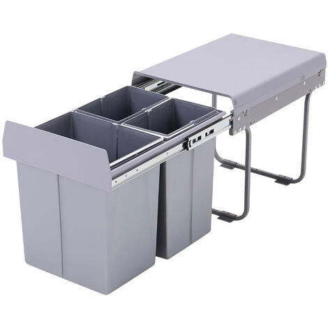 Livingandhome 40L Pull Out Recycling Waste Bin 4 Livingandhome 40L Pull Out Recycling Waste Bin - Image 4