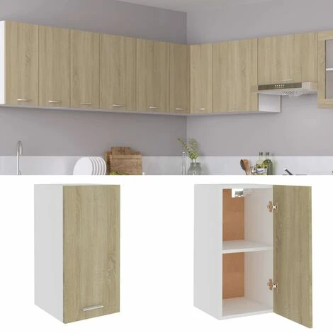 Hanging Cabinet Sonoma Oak 29.5x31x60 Cm Engineered Wood VidaXL 2 Hanging Cabinet Sonoma Oak 29.5x31x60 Cm Engineered Wood VidaXL - Image 2