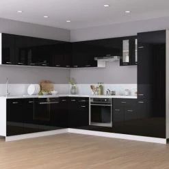 Hanging Cabinet High Gloss Black 29.5x31x60 Cm Engineered Wood VidaXL 8 Hanging Cabinet High Gloss Black 29.5x31x60 Cm Engineered Wood VidaXL -Vonshef shop 29112788 4