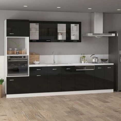 Hanging Cabinet High Gloss Black 39.5x31x60 Cm Engineered Wood VidaXL 4 Hanging Cabinet High Gloss Black 39.5x31x60 Cm Engineered Wood VidaXL - Image 4