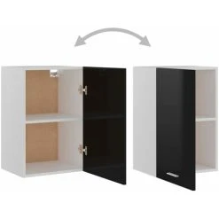 Hanging Cabinet High Gloss Black 39.5x31x60 Cm Engineered Wood VidaXL 9 Hanging Cabinet High Gloss Black 39.5x31x60 Cm Engineered Wood VidaXL -Vonshef shop 29112805 5