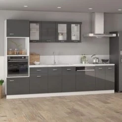 Hanging Cabinet High Gloss Grey 39.5x31x60 Cm Engineered Wood VidaXL 8 Hanging Cabinet High Gloss Grey 39.5x31x60 Cm Engineered Wood VidaXL -Vonshef shop 29112807 4