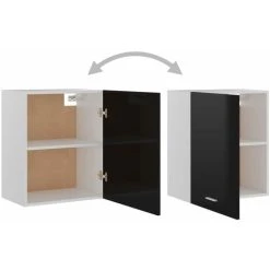Hanging Cabinet High Gloss Black 50x31x60 Cm Engineered Wood VidaXL 9 Hanging Cabinet High Gloss Black 50x31x60 Cm Engineered Wood VidaXL -Vonshef shop 29112834 5