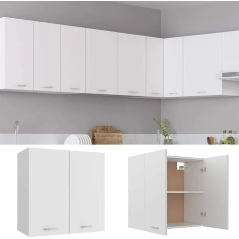 Hanging Cabinet White 60x31x60 Cm Engineered Wood VidaXL 2 Hanging Cabinet White 60x31x60 Cm Engineered Wood VidaXL - Image 2
