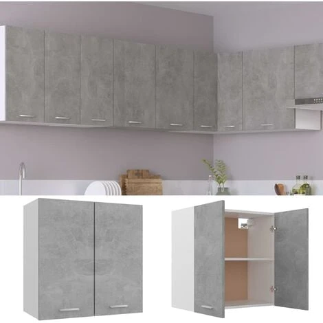 Hanging Cabinet Concrete Grey 60x31x60 Cm Engineered Wood VidaXL 2 Hanging Cabinet Concrete Grey 60x31x60 Cm Engineered Wood VidaXL - Image 2