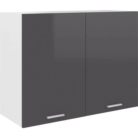 Hanging Cabinet High Gloss Grey 80x31x60 Cm Engineered Wood VidaXL 1 Hanging Cabinet High Gloss Grey 80x31x60 Cm Engineered Wood VidaXL