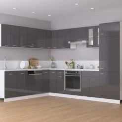 Hanging Cabinet High Gloss Grey 80x31x60 Cm Engineered Wood VidaXL 8 Hanging Cabinet High Gloss Grey 80x31x60 Cm Engineered Wood VidaXL -Vonshef shop 29112895 4