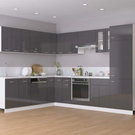 Hanging Cabinet High Gloss Grey 80x31x60 Cm Engineered Wood VidaXL 4 Hanging Cabinet High Gloss Grey 80x31x60 Cm Engineered Wood VidaXL - Image 4