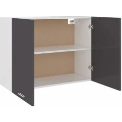 Hanging Cabinet High Gloss Grey 80x31x60 Cm Engineered Wood VidaXL 9 Hanging Cabinet High Gloss Grey 80x31x60 Cm Engineered Wood VidaXL -Vonshef shop 29112895 5