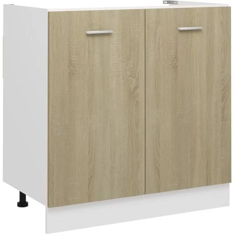 Sink Bottom Cabinet Sonoma Oak 80x46x81.5 Cm Engineered Wood VidaXL 1 Sink Bottom Cabinet Sonoma Oak 80x46x81.5 Cm Engineered Wood VidaXL