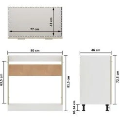 Sink Bottom Cabinet Sonoma Oak 80x46x81.5 Cm Engineered Wood VidaXL 7 Sink Bottom Cabinet Sonoma Oak 80x46x81.5 Cm Engineered Wood VidaXL -Vonshef shop 29173747 3