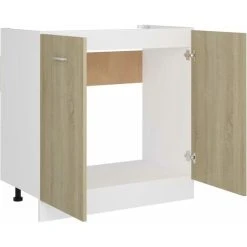 Sink Bottom Cabinet Sonoma Oak 80x46x81.5 Cm Engineered Wood VidaXL 9 Sink Bottom Cabinet Sonoma Oak 80x46x81.5 Cm Engineered Wood VidaXL -Vonshef shop 29173747 5