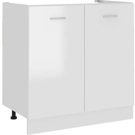 Sink Bottom Cabinet High Gloss White 80x46x81.5 Cm Engineered Wood VidaXL 1 Sink Bottom Cabinet High Gloss White 80x46x81.5 Cm Engineered Wood VidaXL
