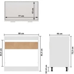 Sink Bottom Cabinet High Gloss White 80x46x81.5 Cm Engineered Wood VidaXL 7 Sink Bottom Cabinet High Gloss White 80x46x81.5 Cm Engineered Wood VidaXL -Vonshef shop 29173756 3