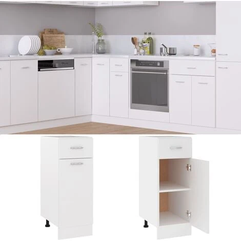 Drawer Bottom Cabinet White 30x46x81.5 Cm Engineered Wood VidaXL 2 Drawer Bottom Cabinet White 30x46x81.5 Cm Engineered Wood VidaXL - Image 2