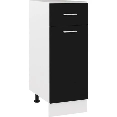 Drawer Bottom Cabinet Black 30x46x81.5 Cm Engineered Wood VidaXL 1 Drawer Bottom Cabinet Black 30x46x81.5 Cm Engineered Wood VidaXL