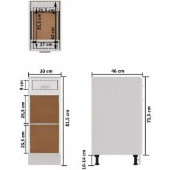 Drawer Bottom Cabinet High Gloss White 30x46x81.5 Cm Engineered Wood VidaXL -Vonshef shop 29173806 3
