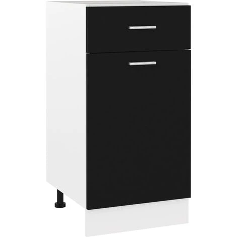 Drawer Bottom Cabinet Black 40x46x81.5 Cm Engineered Wood VidaXL 1 Drawer Bottom Cabinet Black 40x46x81.5 Cm Engineered Wood VidaXL