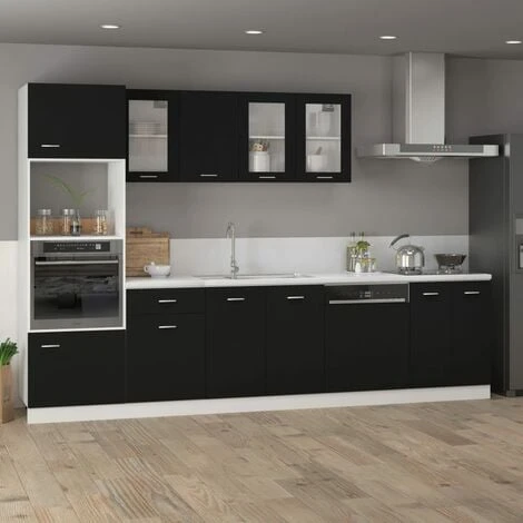 Drawer Bottom Cabinet Black 40x46x81.5 Cm Engineered Wood VidaXL 4 Drawer Bottom Cabinet Black 40x46x81.5 Cm Engineered Wood VidaXL - Image 4