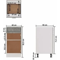Drawer Bottom Cabinet Concrete Grey 40x46x81.5 Cm Engineered Wood VidaXL 7 Drawer Bottom Cabinet Concrete Grey 40x46x81.5 Cm Engineered Wood VidaXL -Vonshef shop 29173841 3
