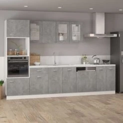 Drawer Bottom Cabinet Concrete Grey 40x46x81.5 Cm Engineered Wood VidaXL 8 Drawer Bottom Cabinet Concrete Grey 40x46x81.5 Cm Engineered Wood VidaXL -Vonshef shop 29173841 4