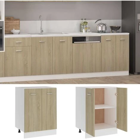 Bottom Cabinet Sonoma Oak 60x46x81.5 Cm Engineered Wood VidaXL 2 Bottom Cabinet Sonoma Oak 60x46x81.5 Cm Engineered Wood VidaXL - Image 2