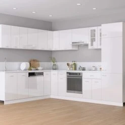 Refrigerator Cabinet High Gloss White 60x57x207 Cm Engineered Wood VidaXL 8 Refrigerator Cabinet High Gloss White 60x57x207 Cm Engineered Wood VidaXL -Vonshef shop 29298569 4