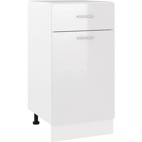 Drawer Bottom Cabinet High Gloss White 40x46x81.5 Cm Engineered Wood VidaXL 1 Drawer Bottom Cabinet High Gloss White 40x46x81.5 Cm Engineered Wood VidaXL